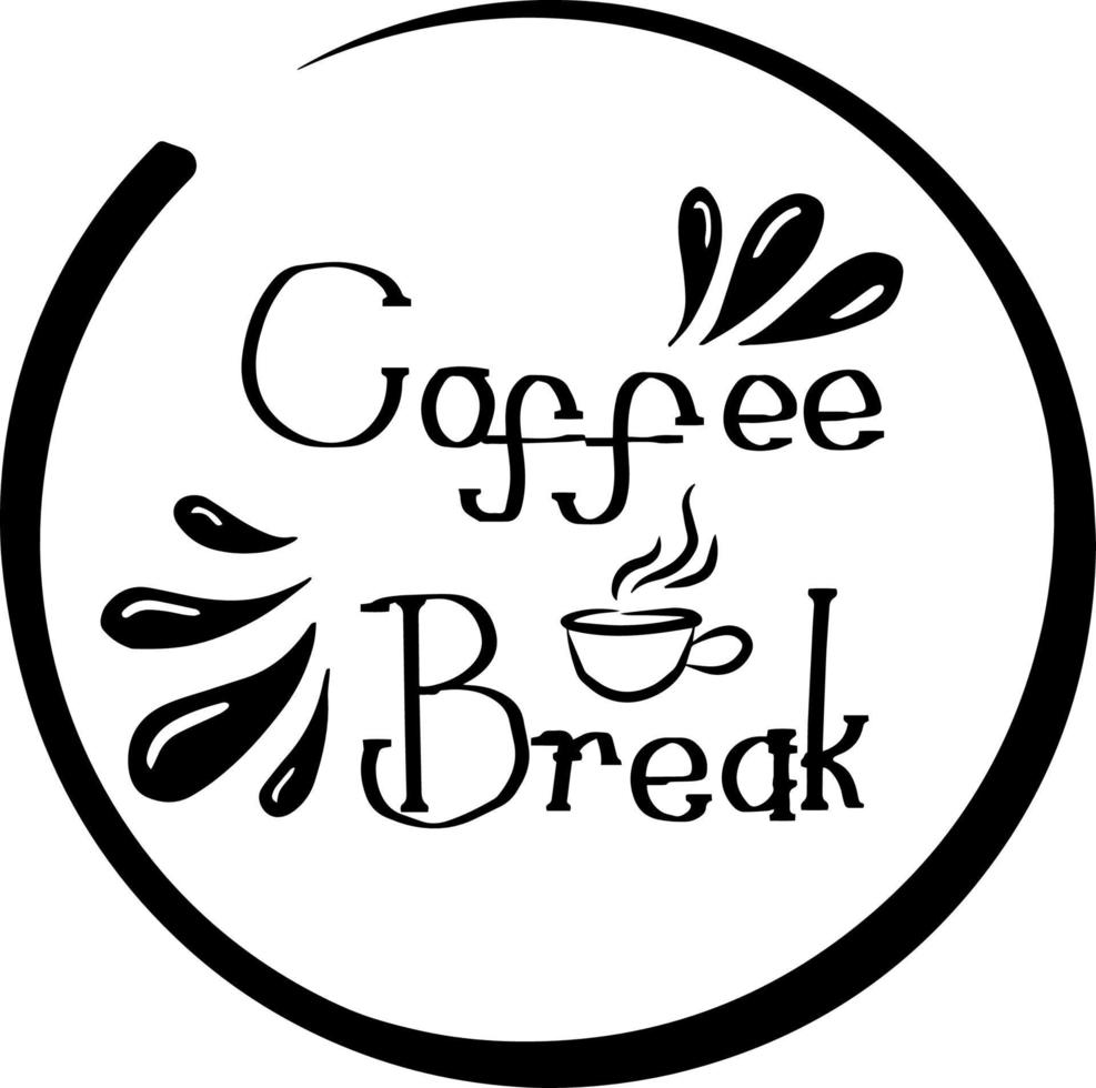 Design Logo ground Silhouette typography Coffee break vector