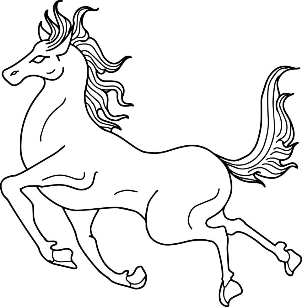 Design Vector Horse Run Outline