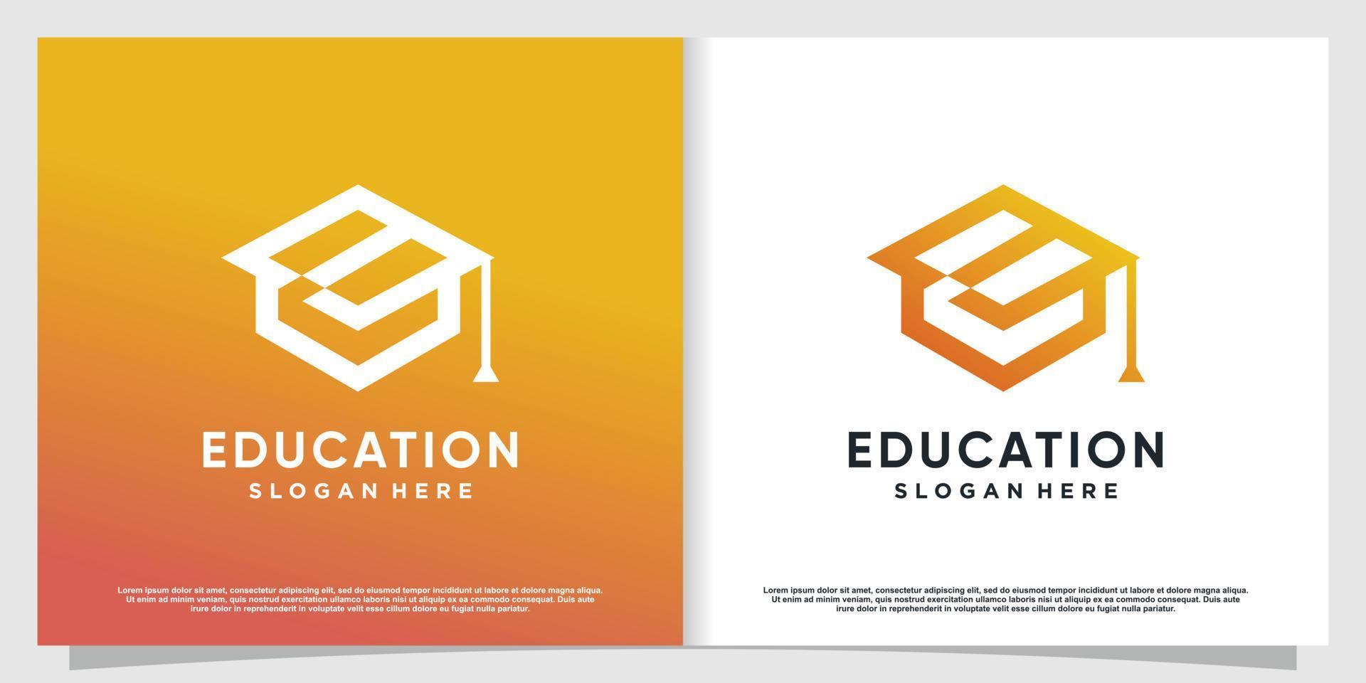 Education logo with modern abstract concept Premium Vector