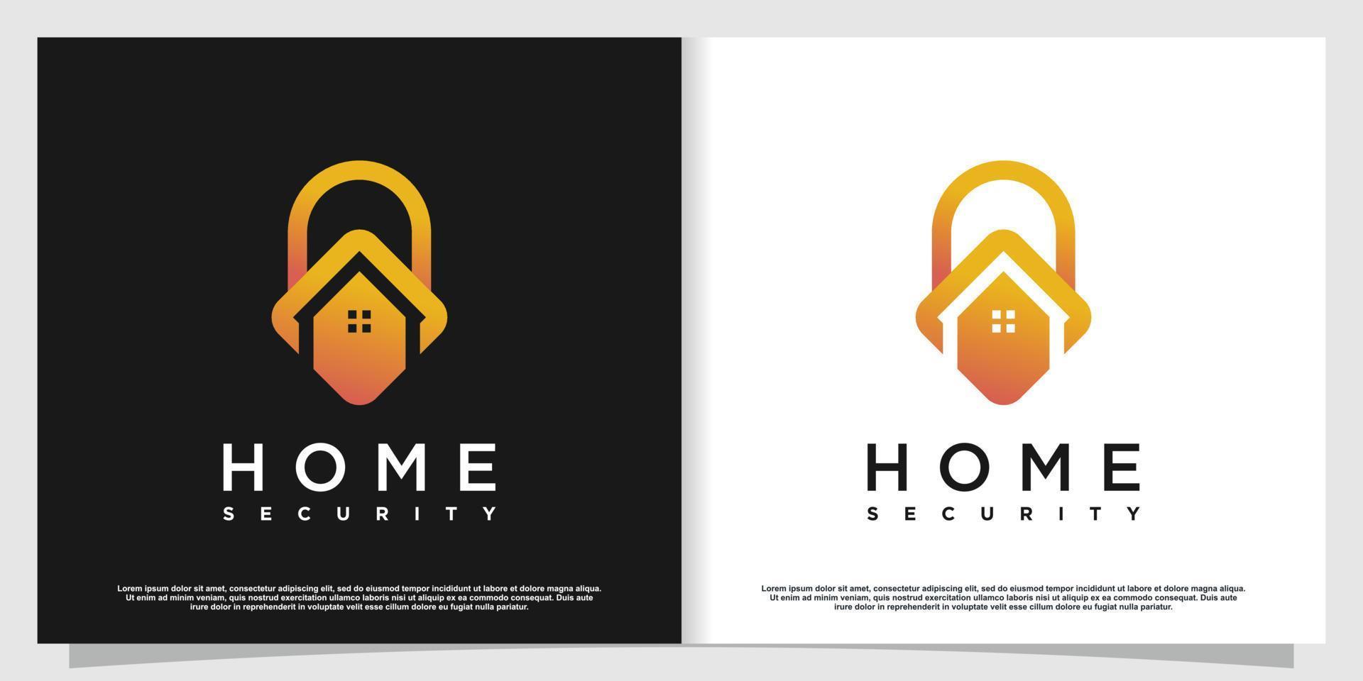 Home logo with creative security concept Premium Vector