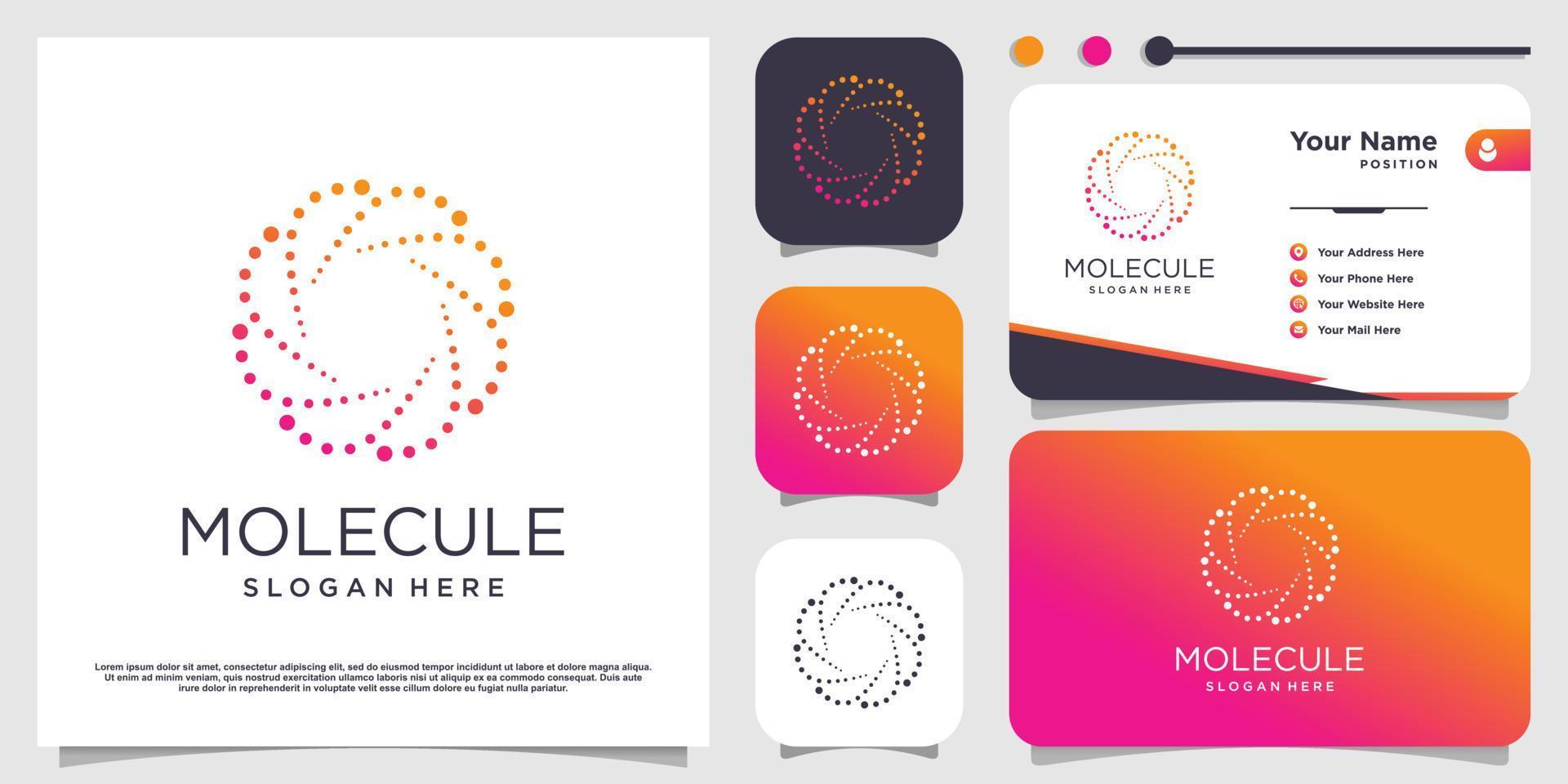 Molecule logo design with modern style Premium Vector