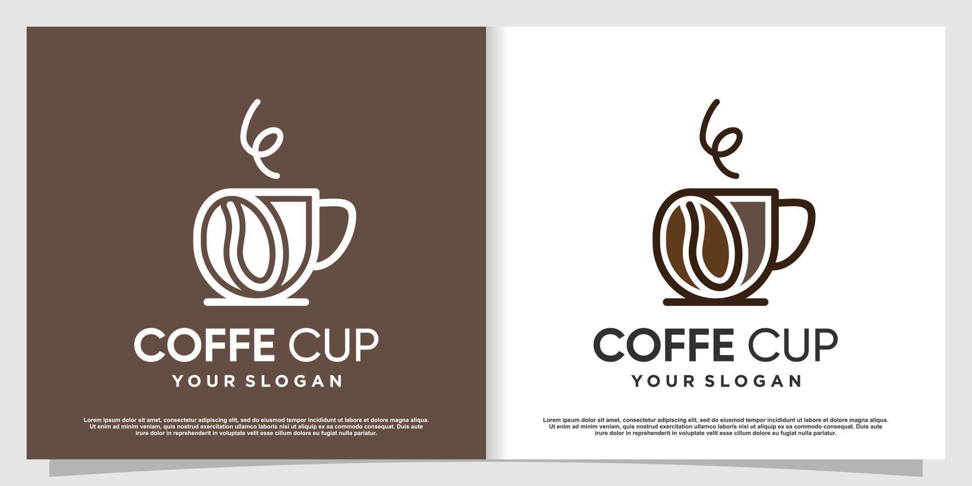 logotipo de café con elemento creativo premium vector parte 2