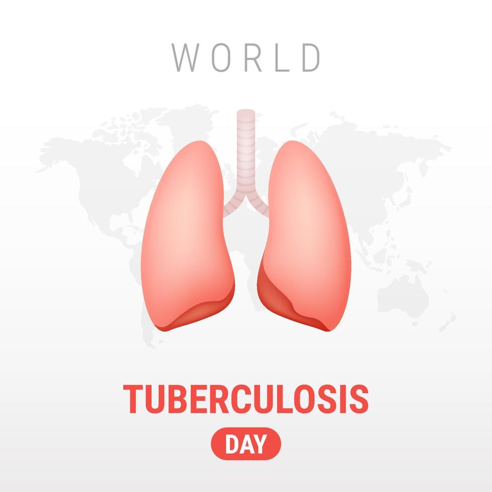 día mundial de la tuberculosis sobre fondo blanco vector