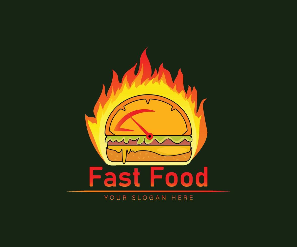 logotipo de comida rápida. logotipo de hamburguesa. plantilla de logotipo premium de comida rápida. hamburguesa vectores