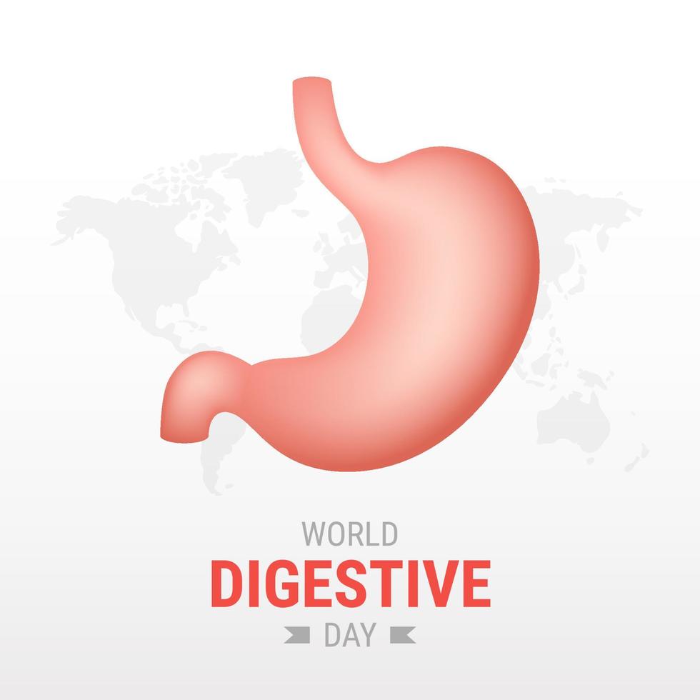 World Digestive day on white background vector