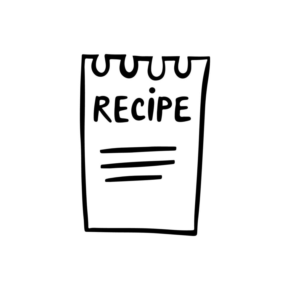 Recipe outline illustration. Vector drawing of to do list.