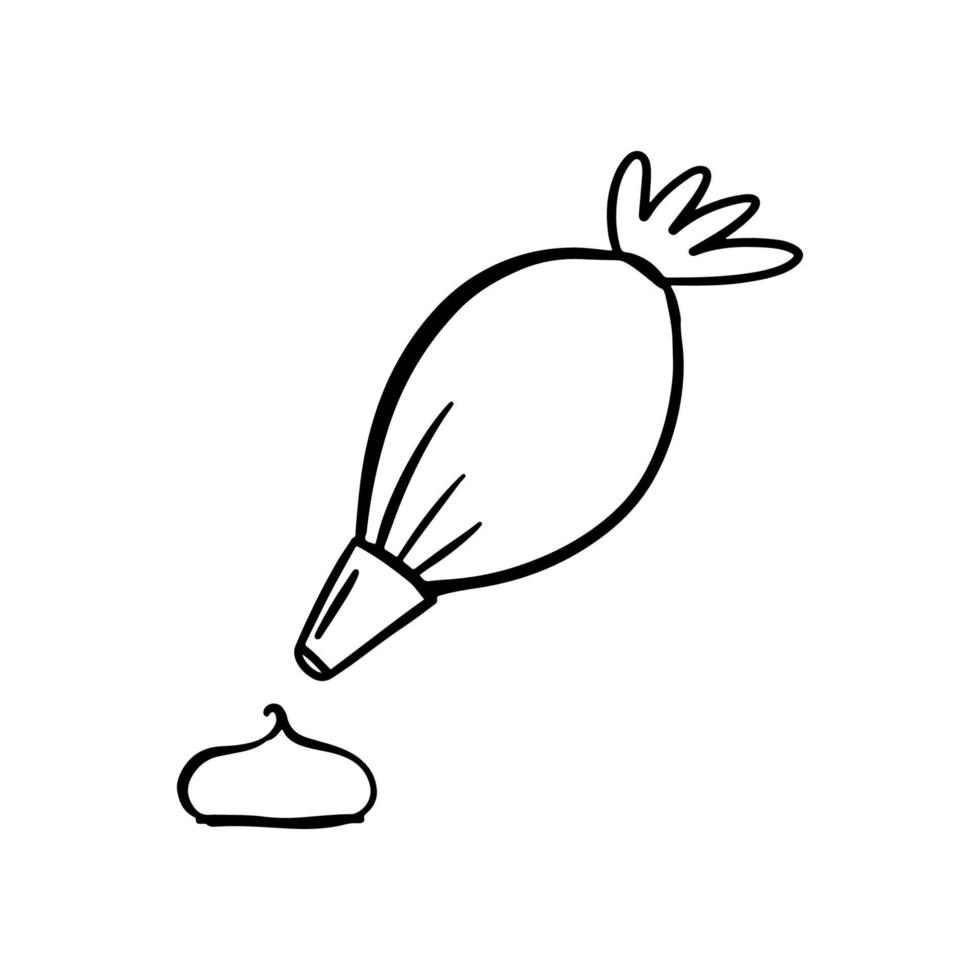pastry bag outline vector illustration.