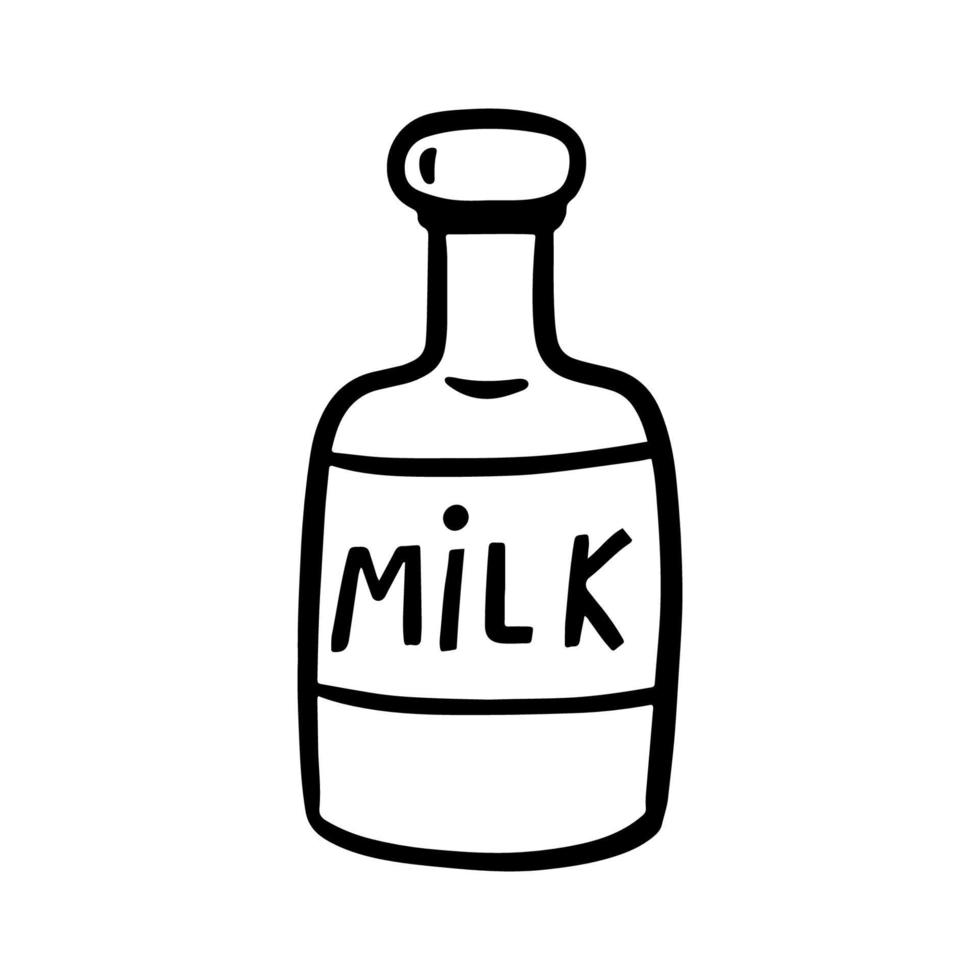 Milk bottle vector illustration.