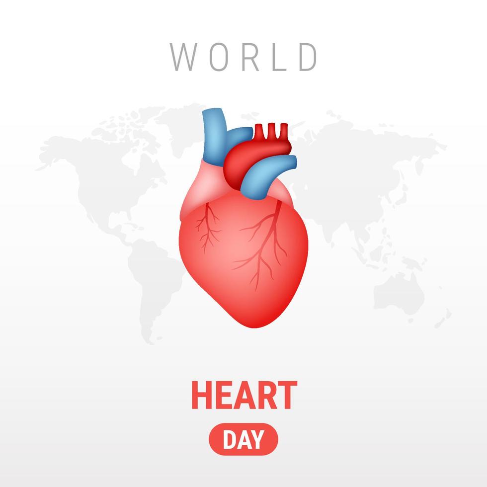 World heart day on white background vector