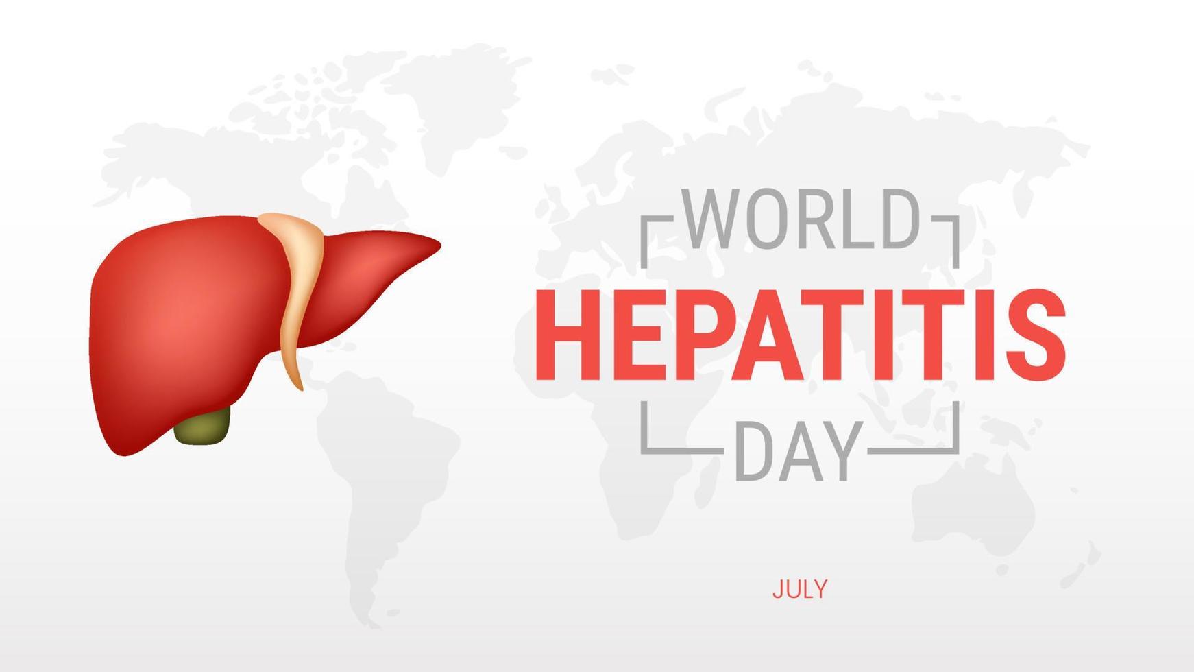 World Hepatitis day on white background vector