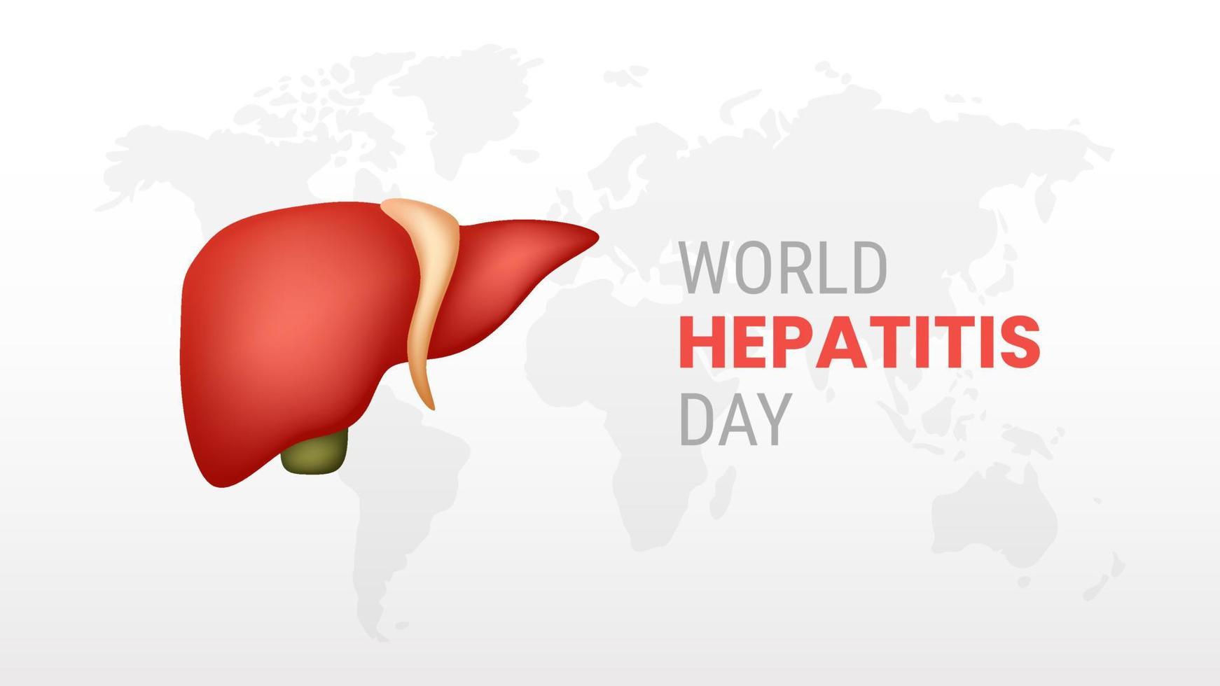 día mundial de la hepatitis sobre fondo blanco vector