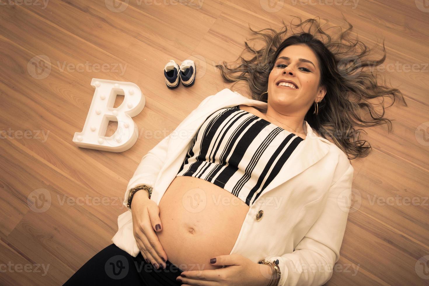 Pregnant woman portrait photo