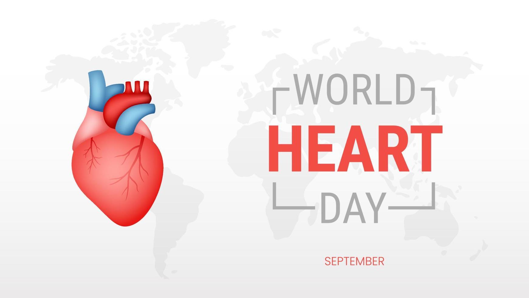 World heart day on white background vector