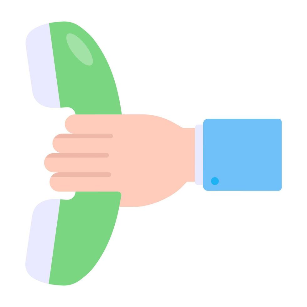 Flat design icon of phone call vector