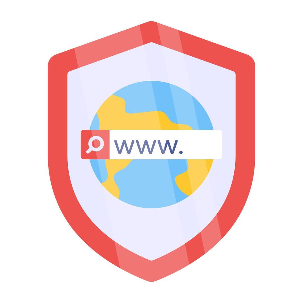 Flat design icon of browser security vector