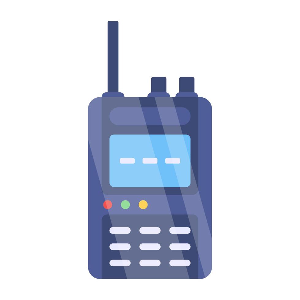 icono de walkie talkie, teléfono de policía antiguo vector