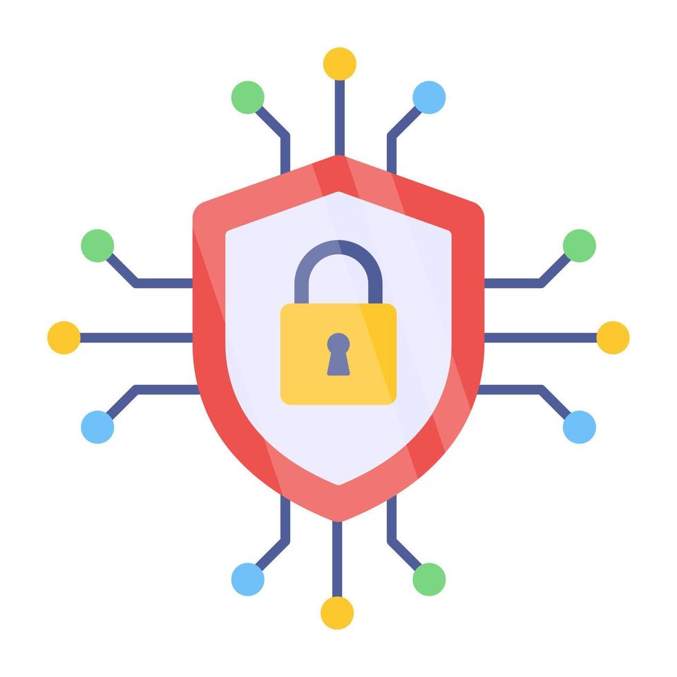 Network security icon in flat design vector