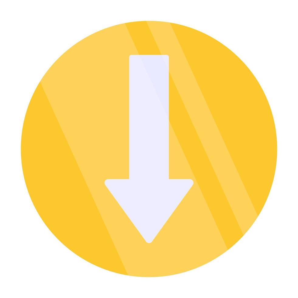Downward arrow icon, editable vector