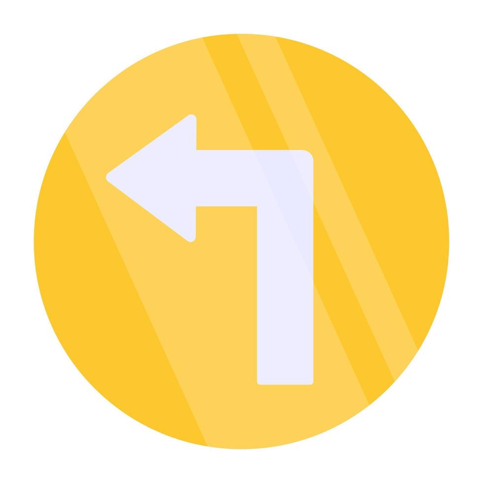 Modern style icon of curved down left arrow vector