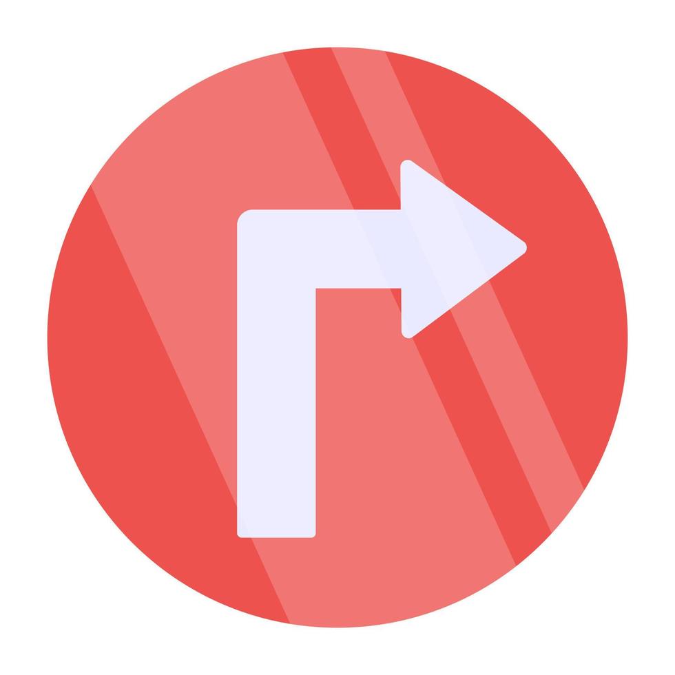 Modern style icon of curved down left arrow vector