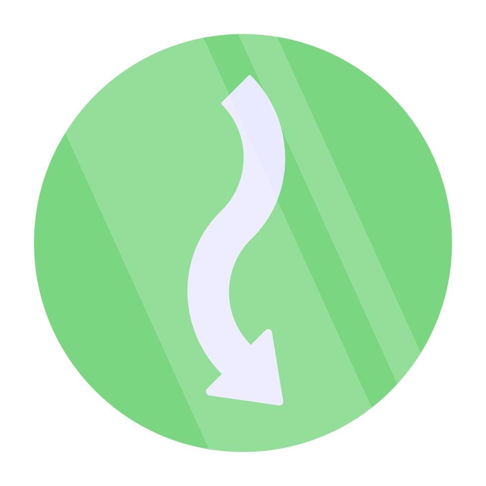 Modern style icon of downward arrow vector