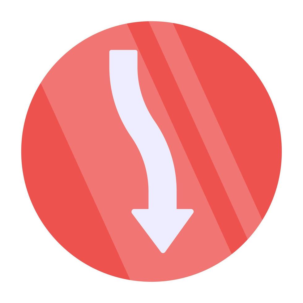 Modern style icon of downward arrow vector