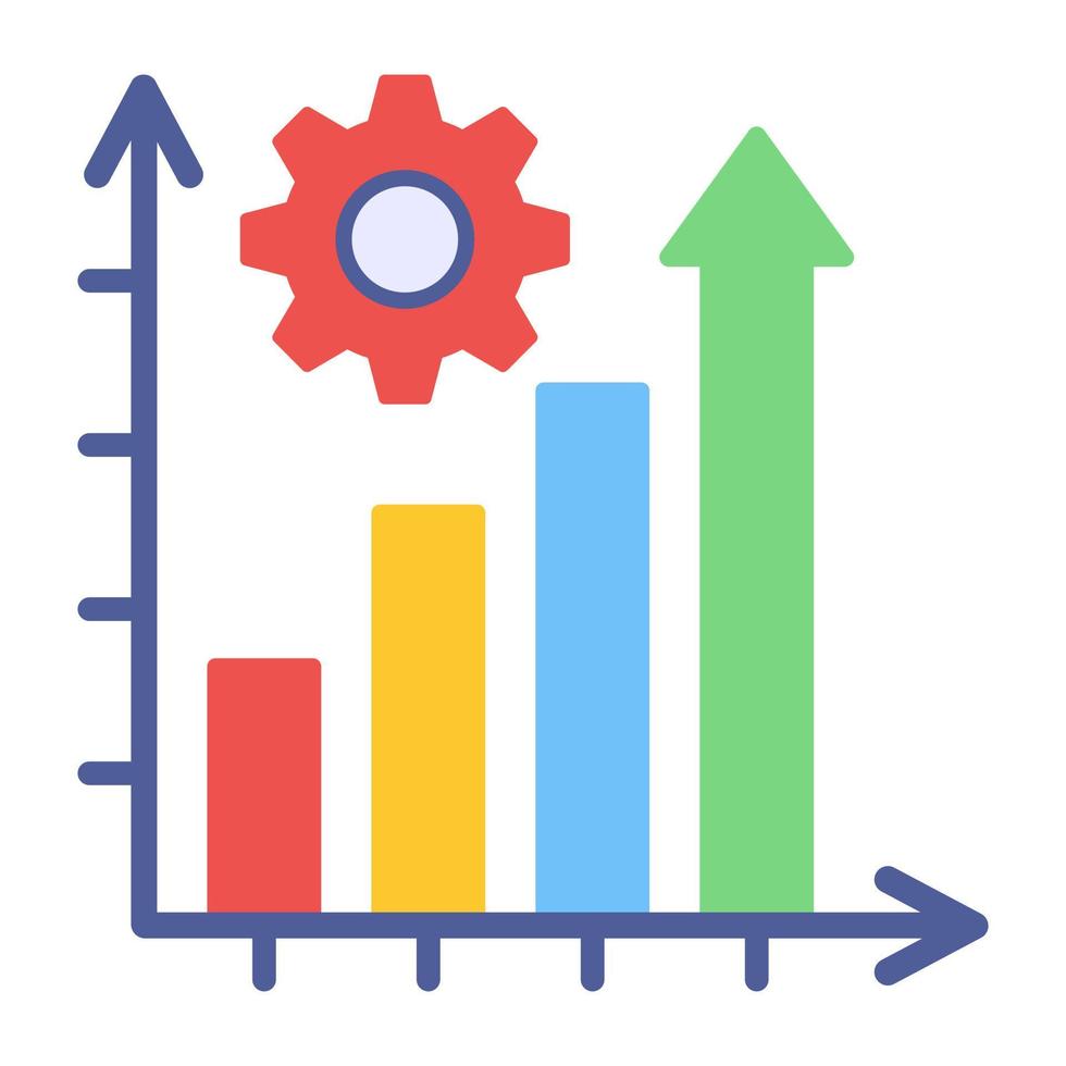Conceptual flat design icon of analytical management vector