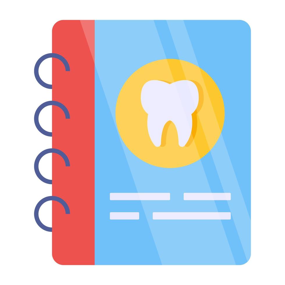 un ícono de diseño único del libro del dentista vector