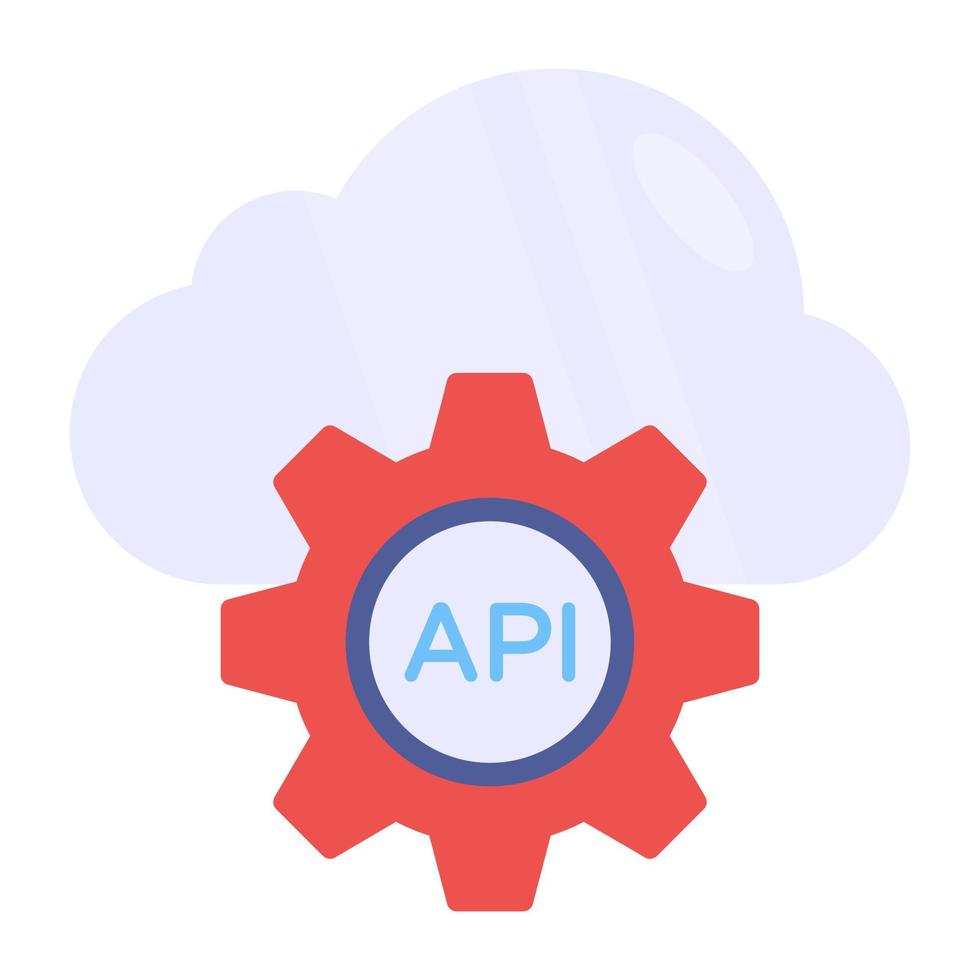 icono de diseño moderno de API de nube vector