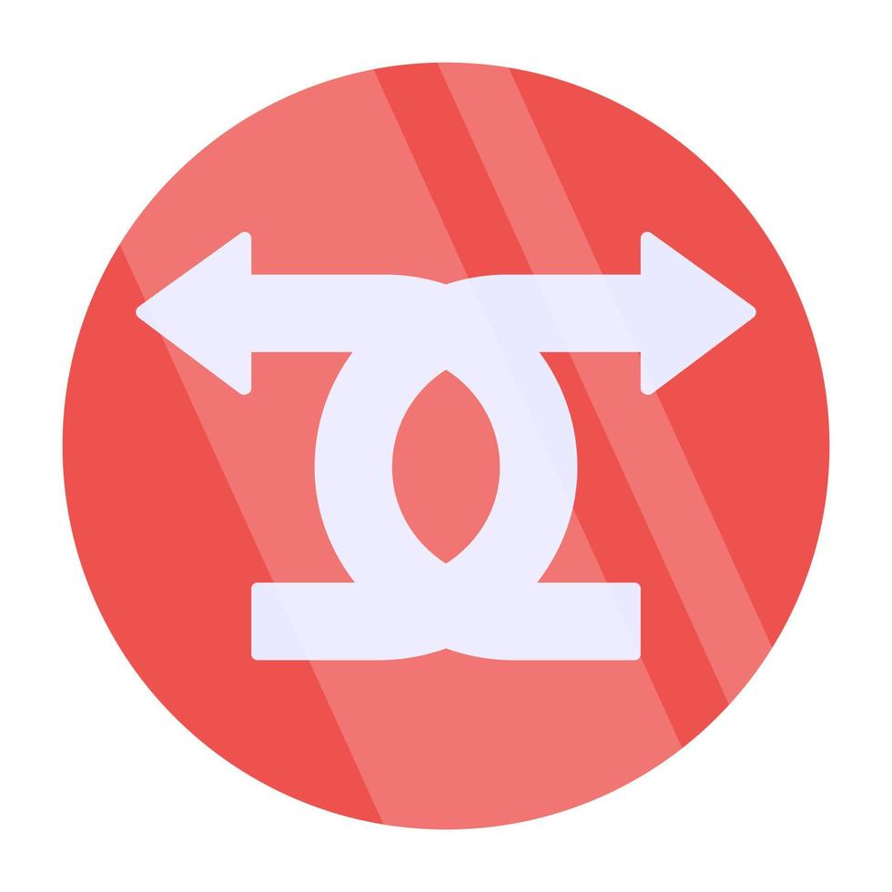 Opposite direction arrows icon vector