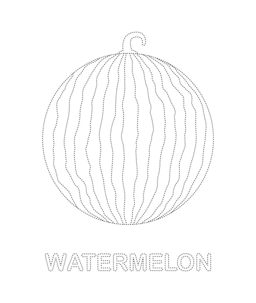 Watermelon tracing worksheet for kids 9365917 Vector Art at Vecteezy