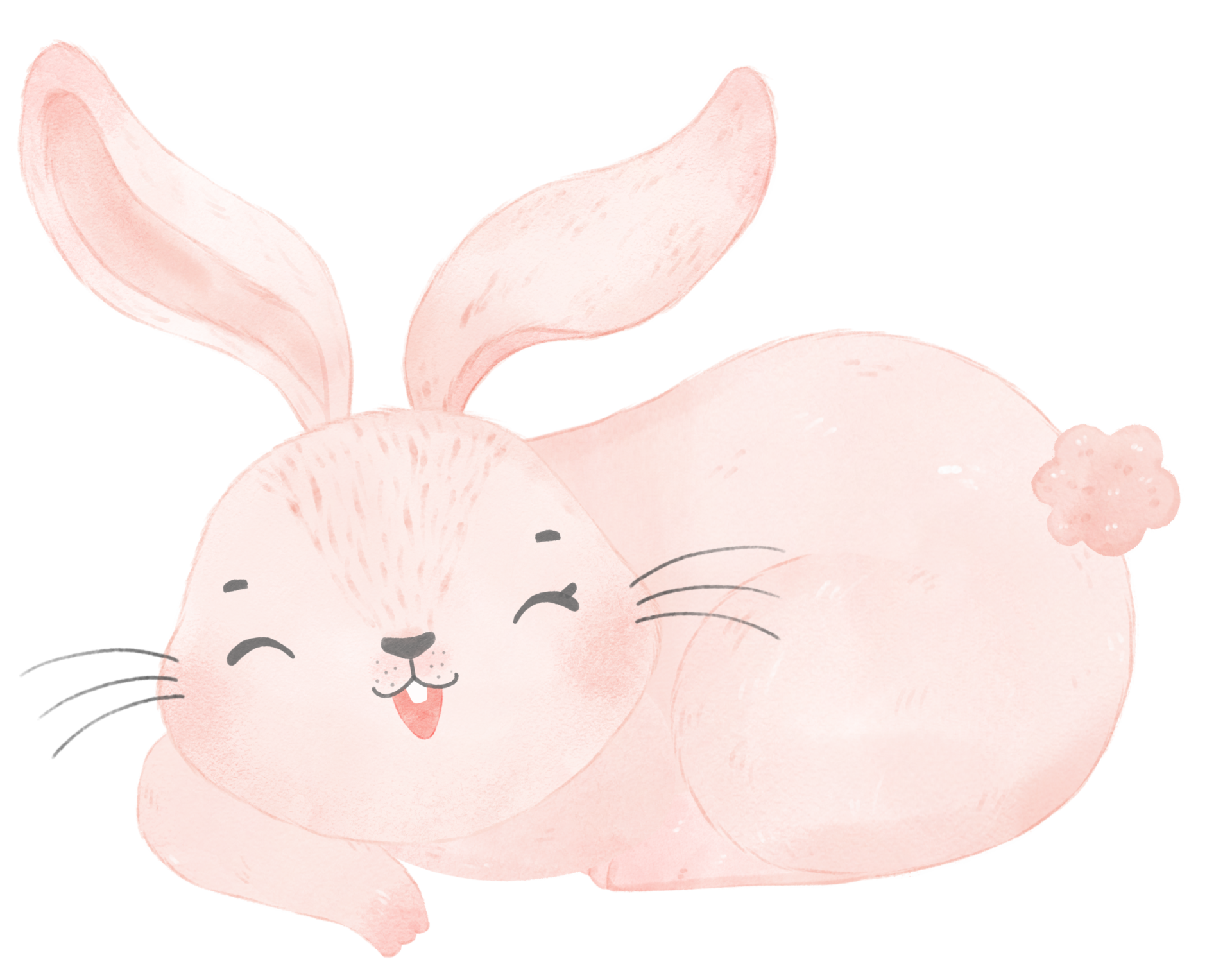 Free cute watercolor pink baby rabbit bunny cartoon animal hand painting  9366001 PNG with Transparent Background