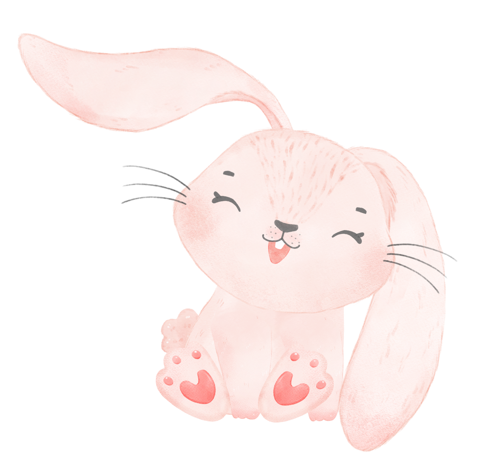 Free cute watercolor pink baby rabbit bunny cartoon animal hand painting  9366013 PNG with Transparent Background
