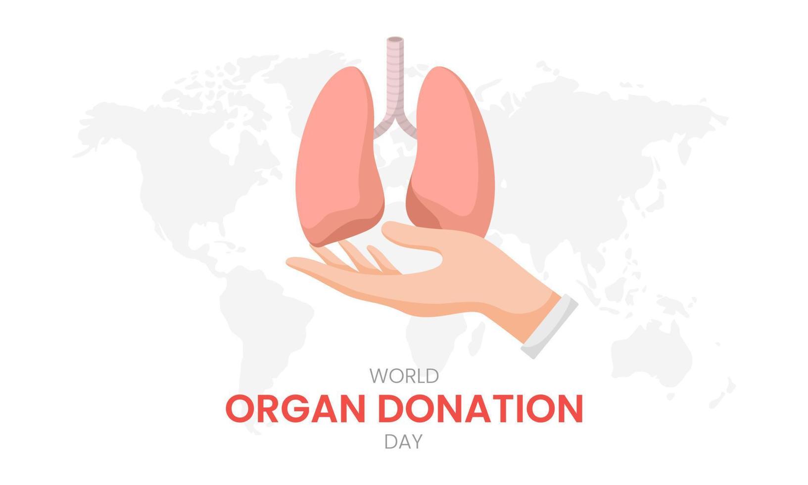 dia nacional del donante de organos con pulmones vector