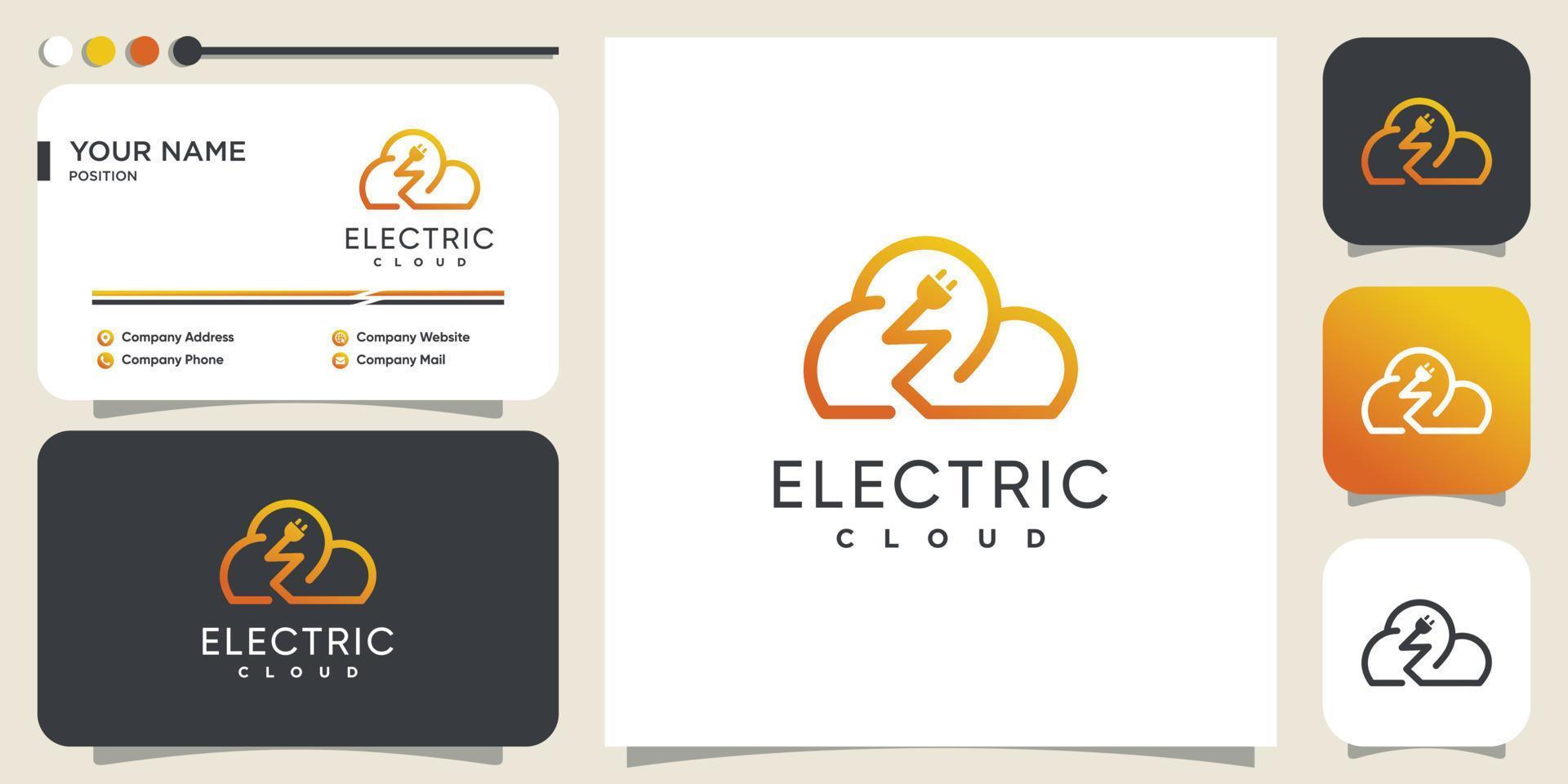 logotipo de tormenta con concepto eléctrico creativo premium vector parte 2