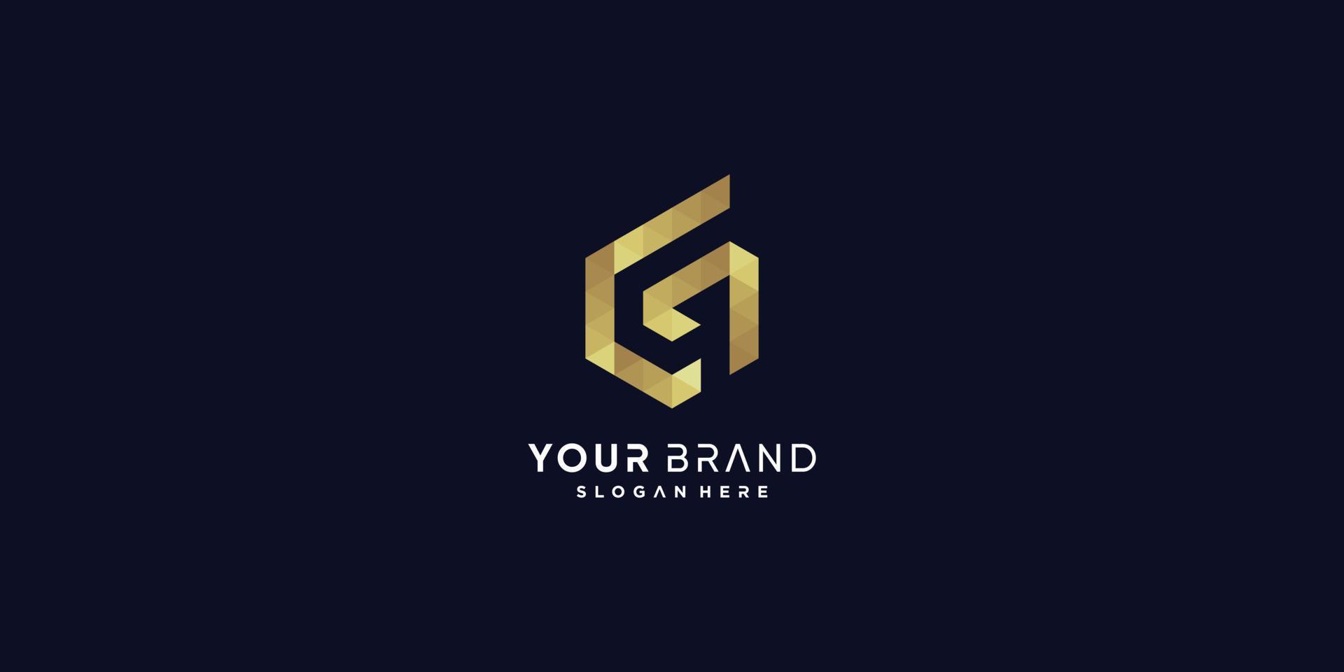 Golden G letter logo with modern creative style Premium Vector part 7