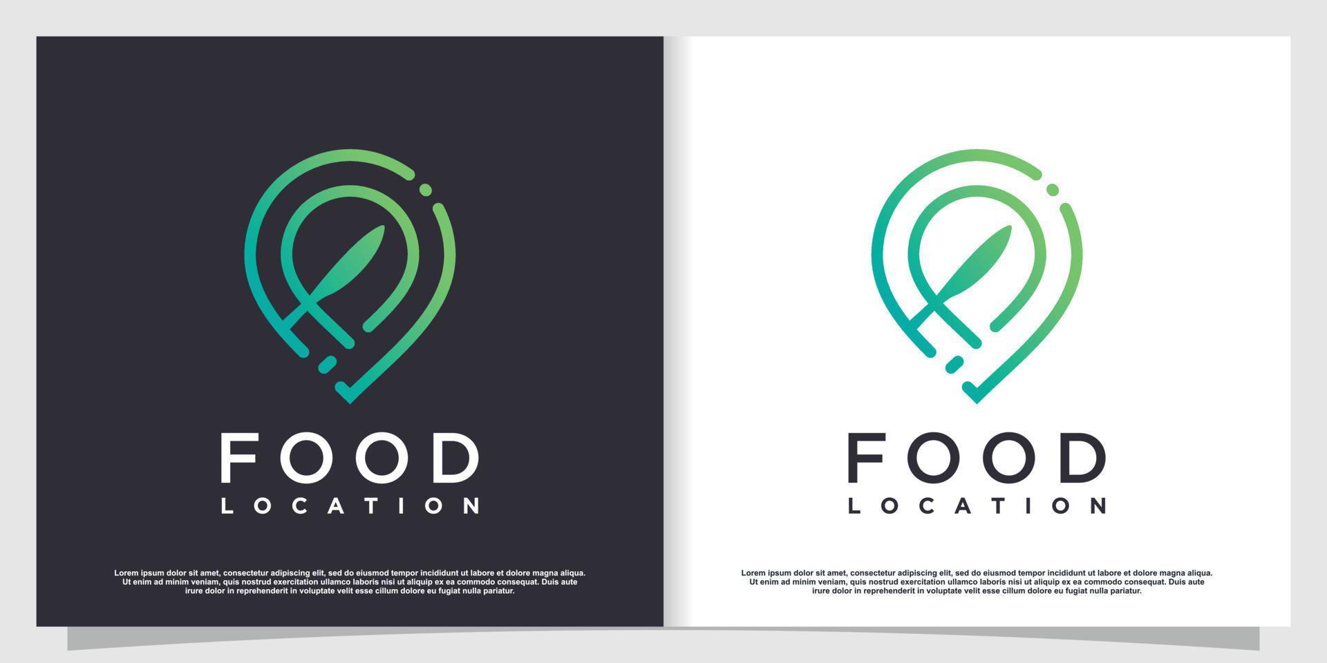 Food location logo with simple and creative element style Premium Vector part 6