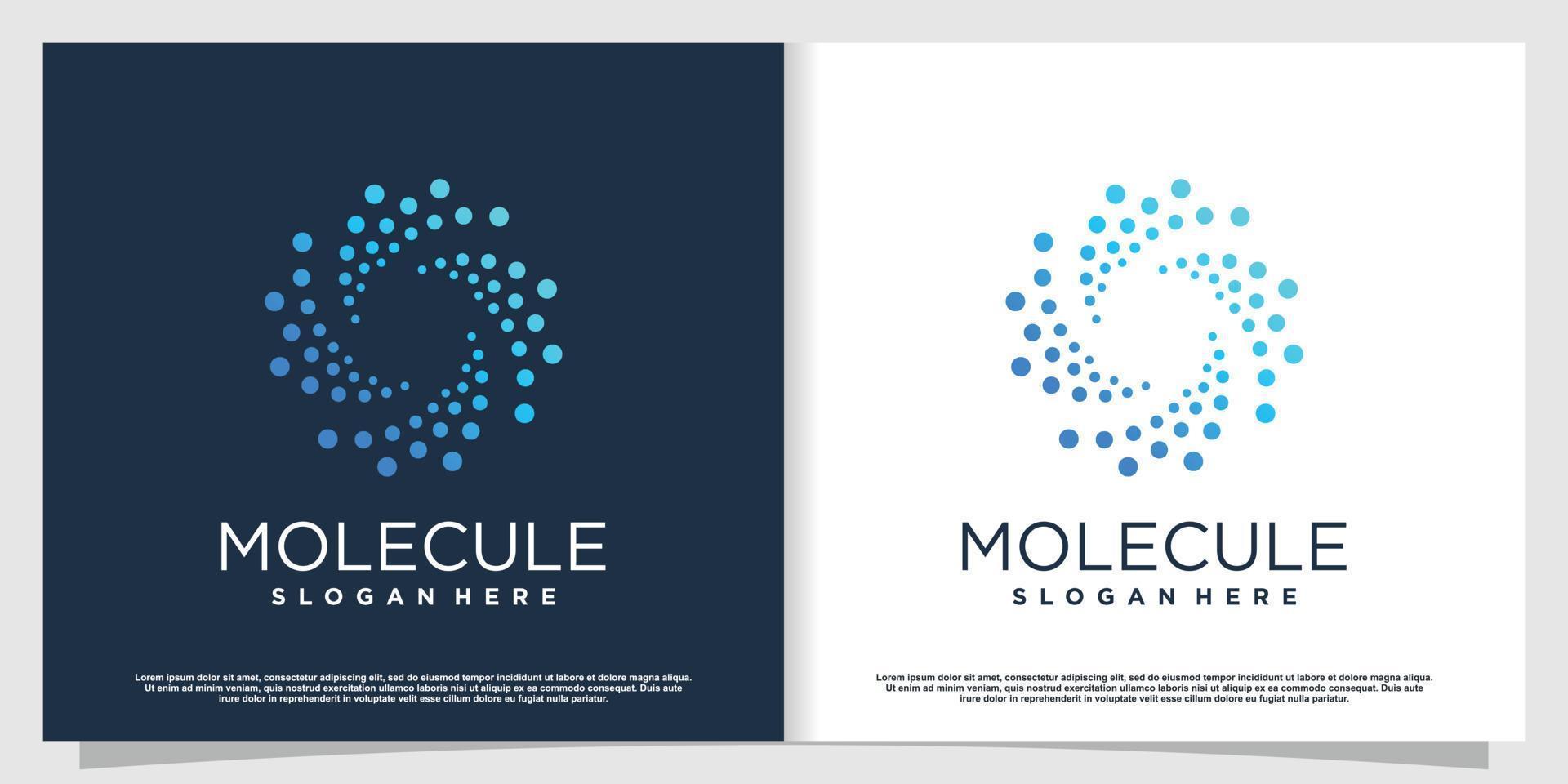 diseño de logotipo de molécula con concepto creativo moderno premium vector parte 1