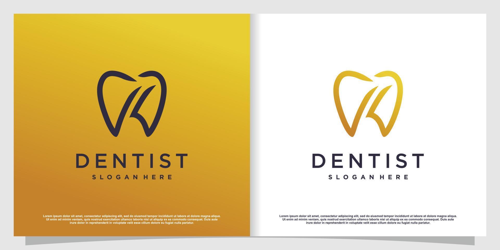 Dental logo design with creative element style Premium Vector part 8