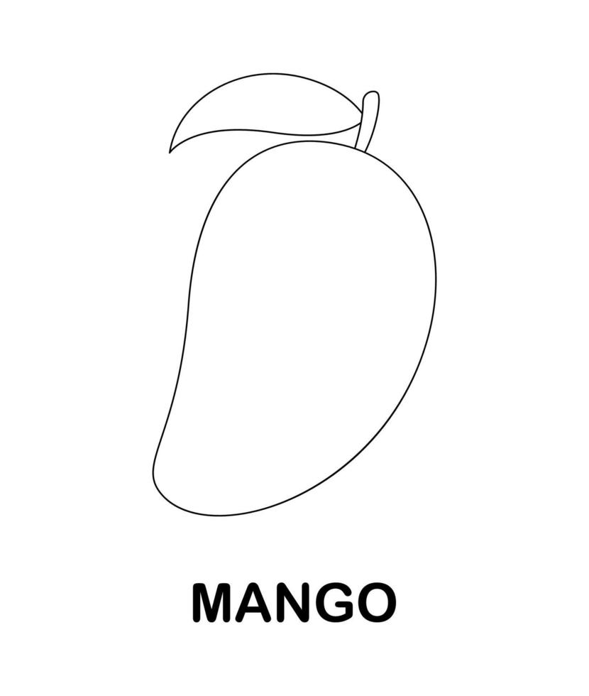 página para colorear con mango para niños vector