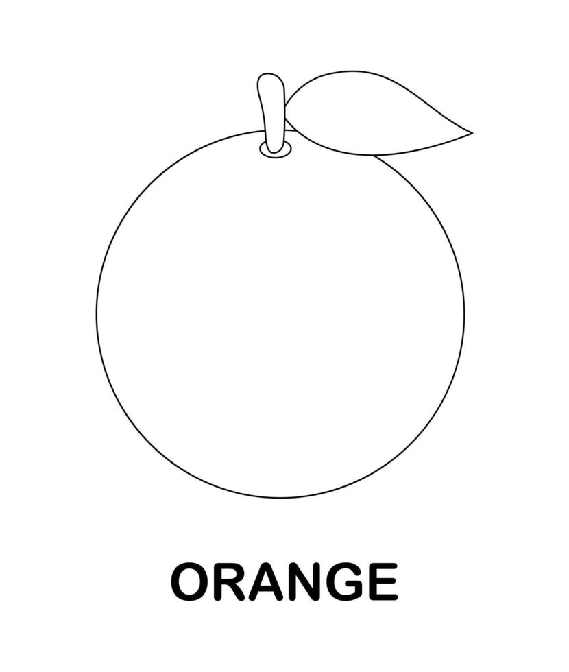Coloring page with Orange for kids vector