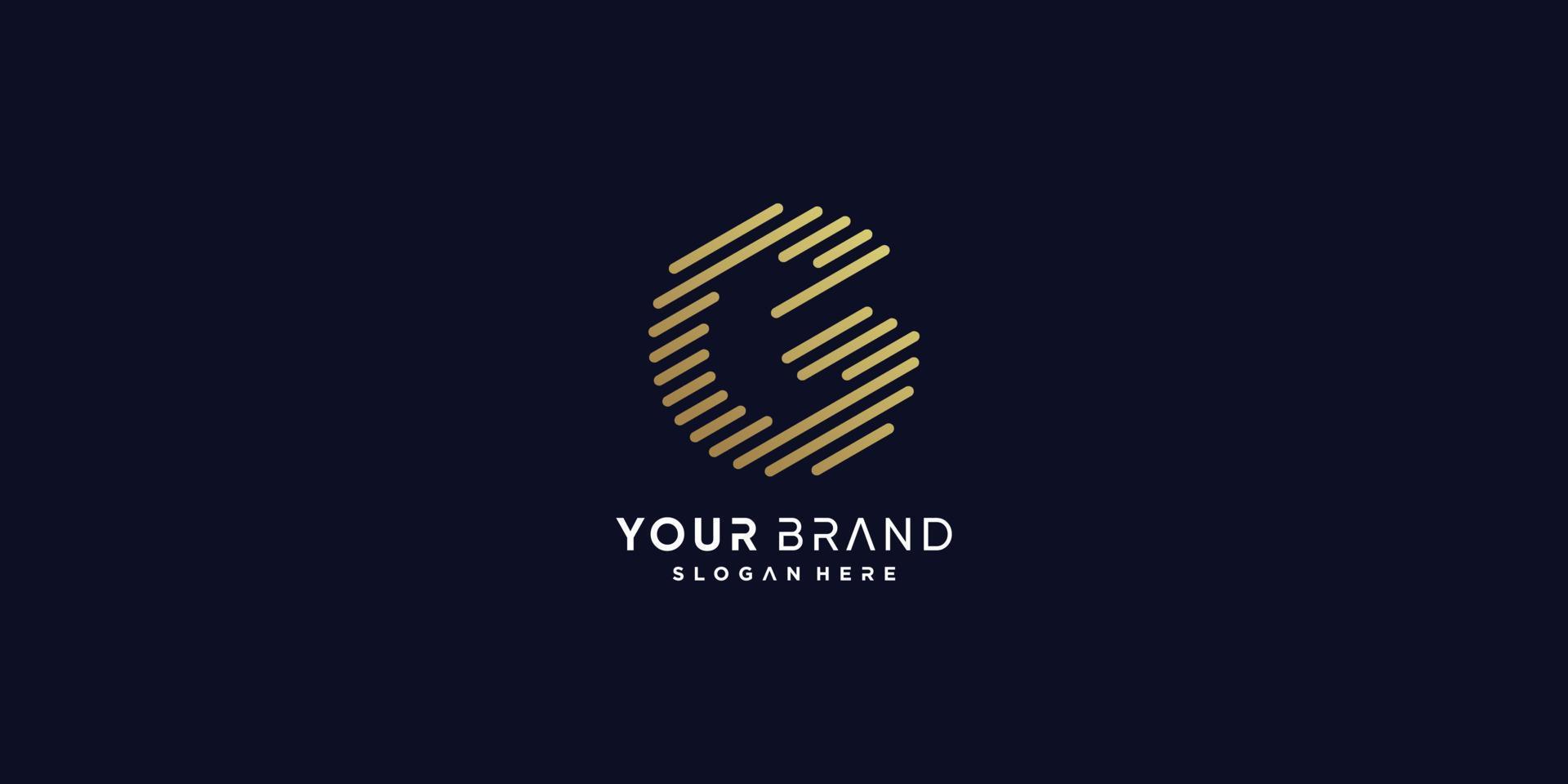 logotipo de letra g dorada con vector premium de estilo creativo moderno parte 3