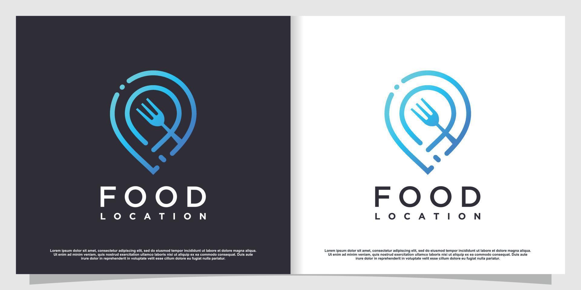 Food location logo with simple and creative element style Premium Vector part 1