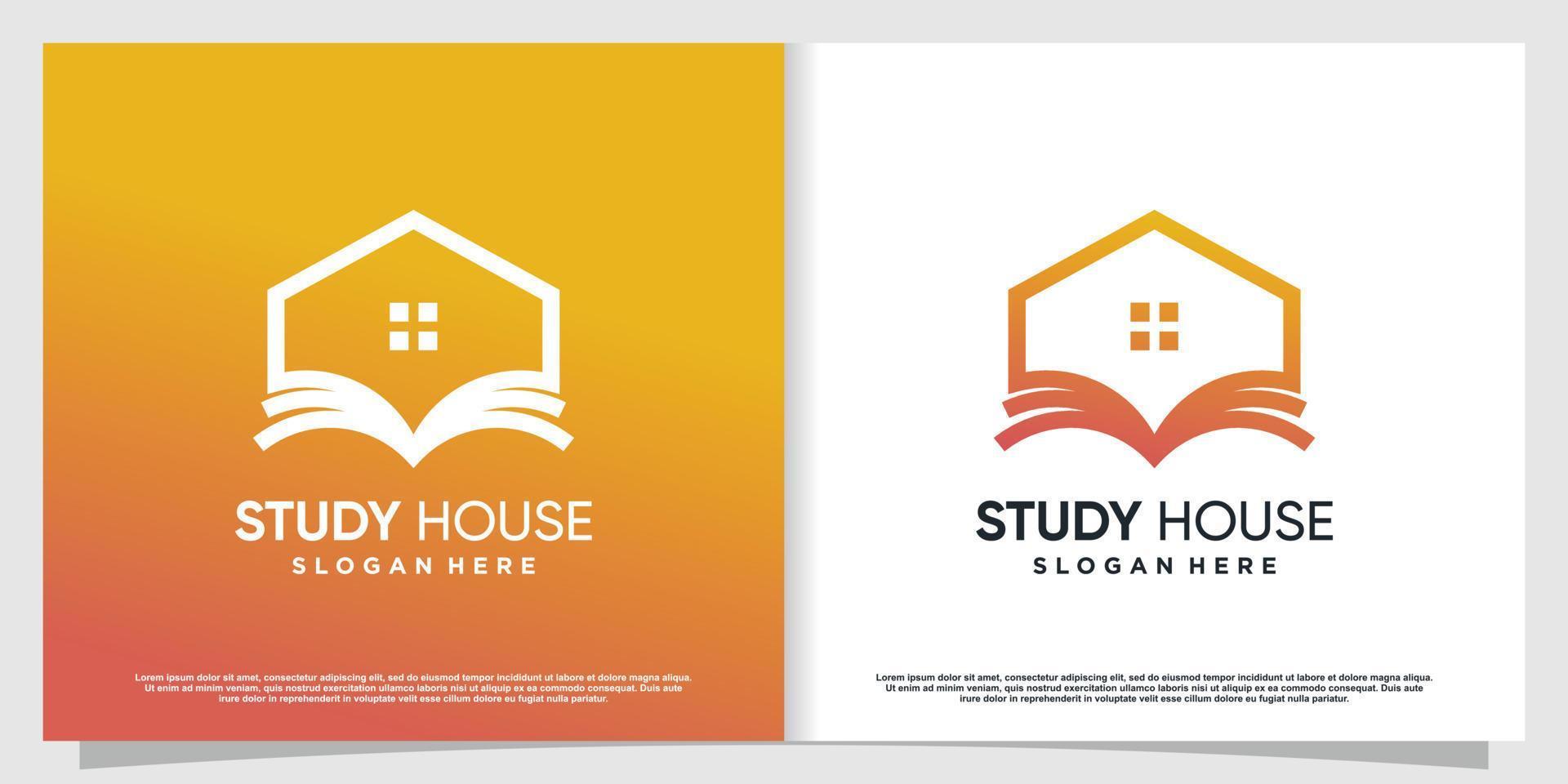 logotipo de la casa del libro con vector premium de concepto moderno