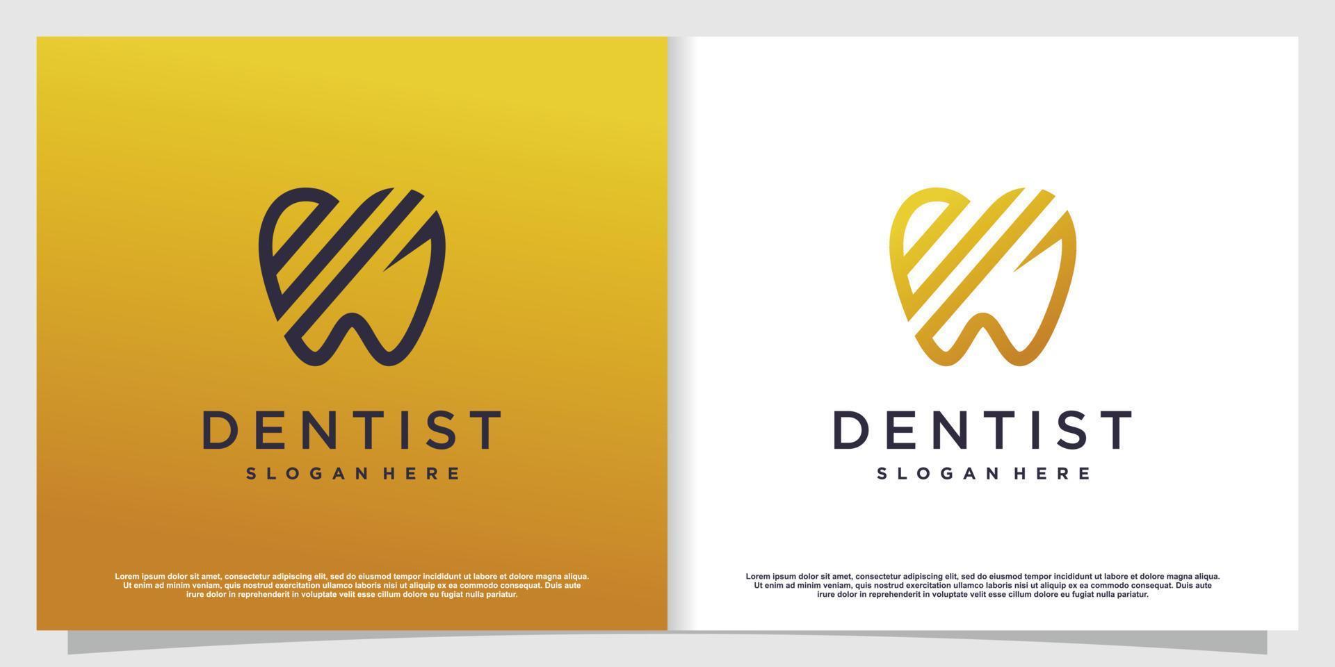 Dental logo design with creative element style Premium Vector part 12