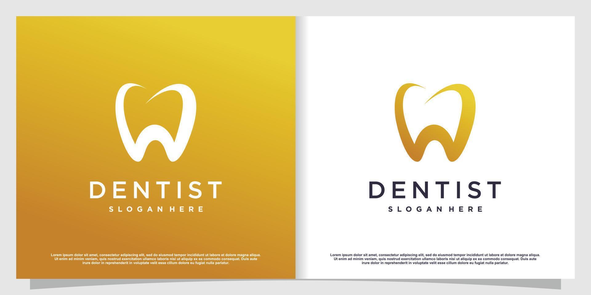 Dental logo design with creative element style Premium Vector part 3