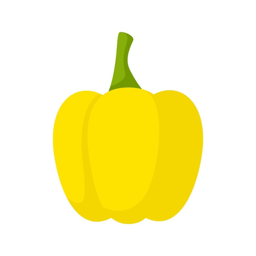 Yellow Bell Pepper isolated on white background vector