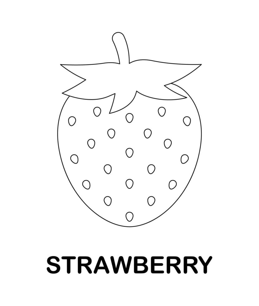 Coloring page with Strawberry for kids vector