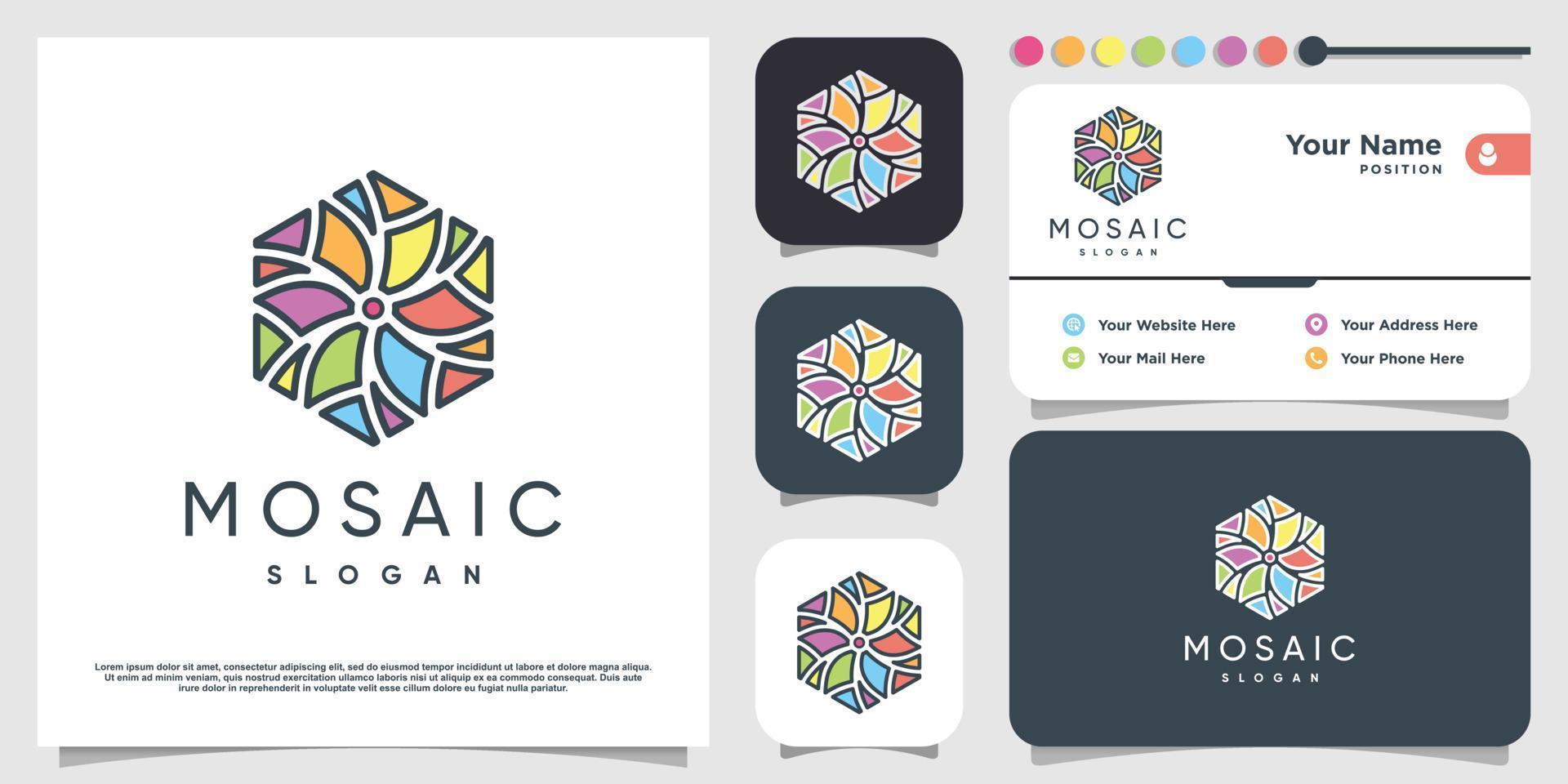 diseño de logotipo de mosaico creativo con vector premium de concepto moderno