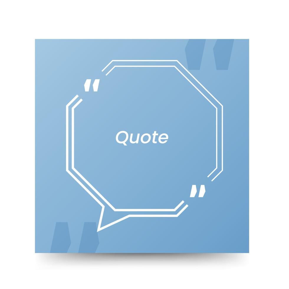 Quote frames blank templates on white background vector